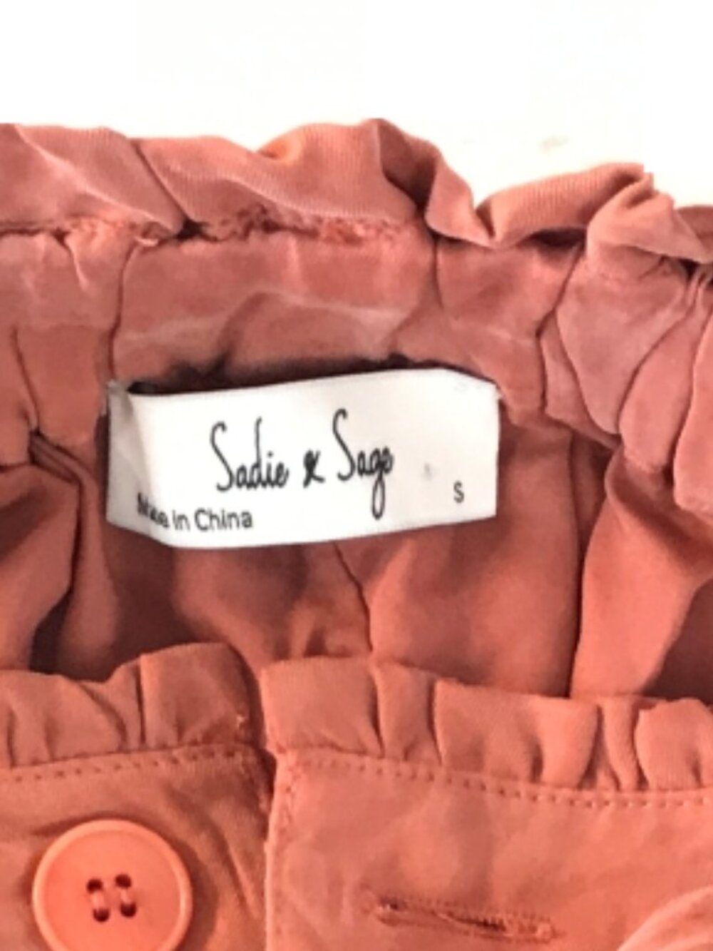 Sadie & Sage – Terracotta Belted Shorts | High Waist Paper Bag | NWT Size Small - Picture 7 of 10